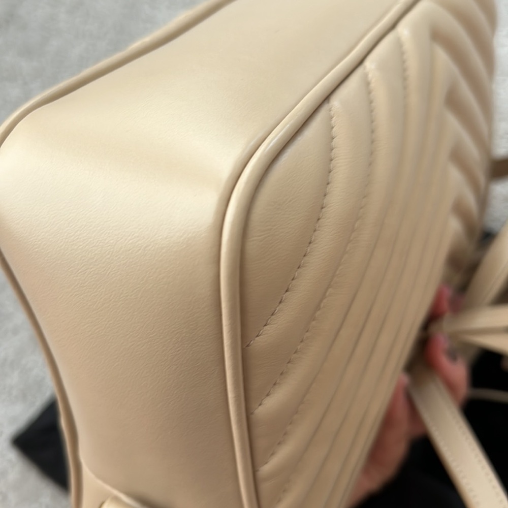 Saint Laurent Loulou quilted camera bag crossbody color poudre - Picture 11 of 13